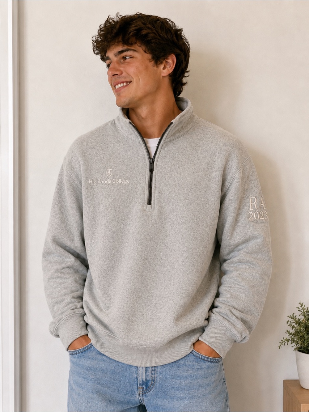 Sport-Tek Highlands College RA 2023 1/4 Zip Grey Sweatshirt